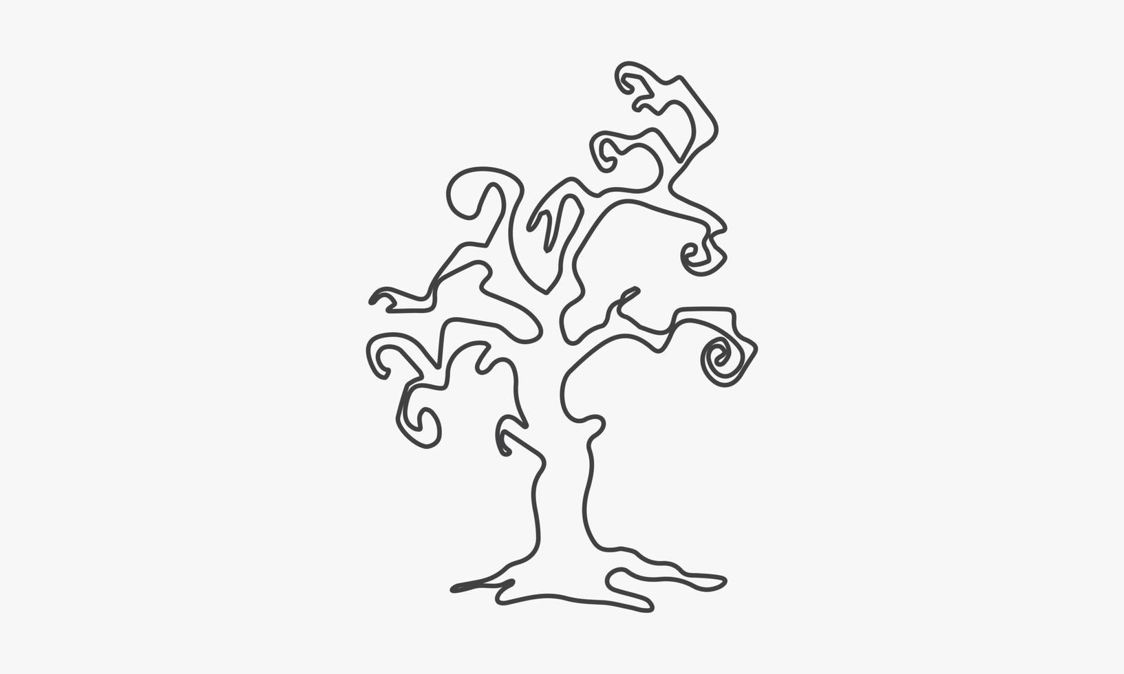 icono de línea árbol halloween aislado sobre fondo blanco. vector