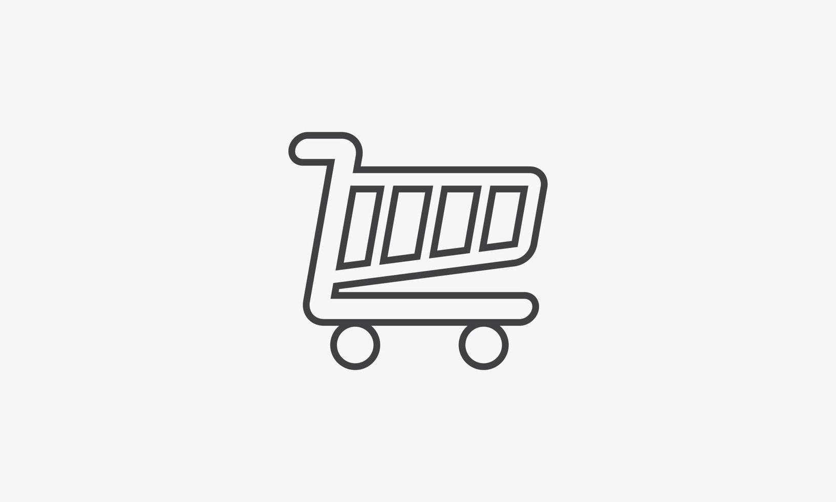 line icon shopping cart isolated on white background. vector