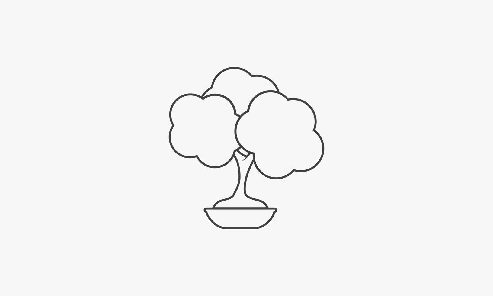 icono de línea bonsai aislado sobre fondo blanco. vector