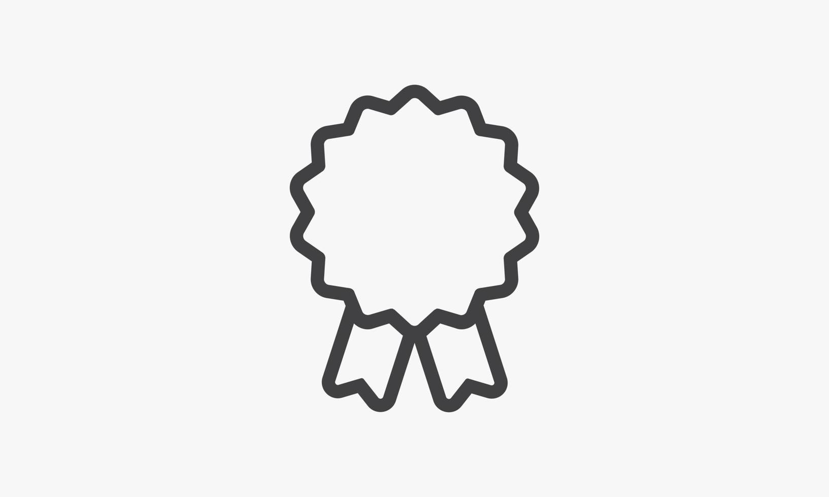 line icon medal ribbon isolated on white background. vector