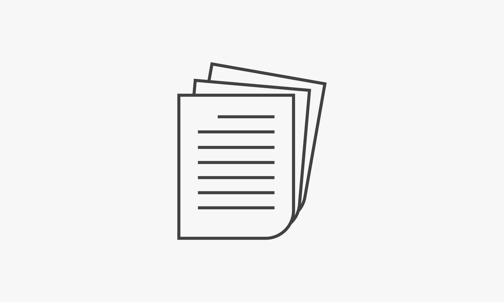 line icon paper document isolated on white background. vector