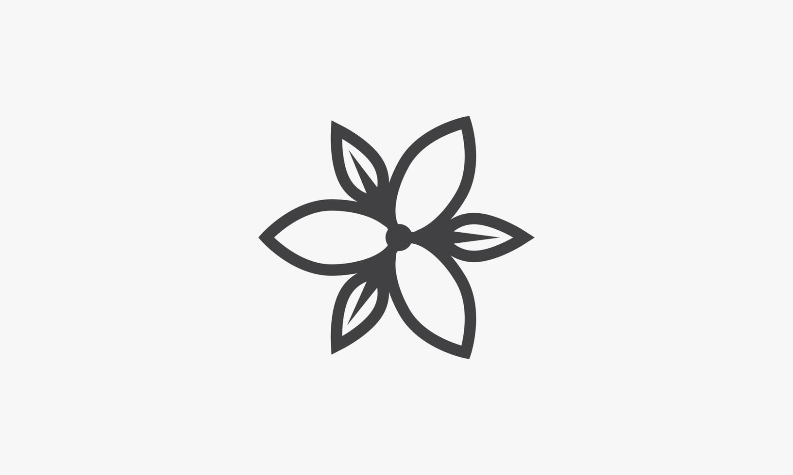 Ilustración de vector de flor de jazmín sobre fondo blanco. icono creativo.
