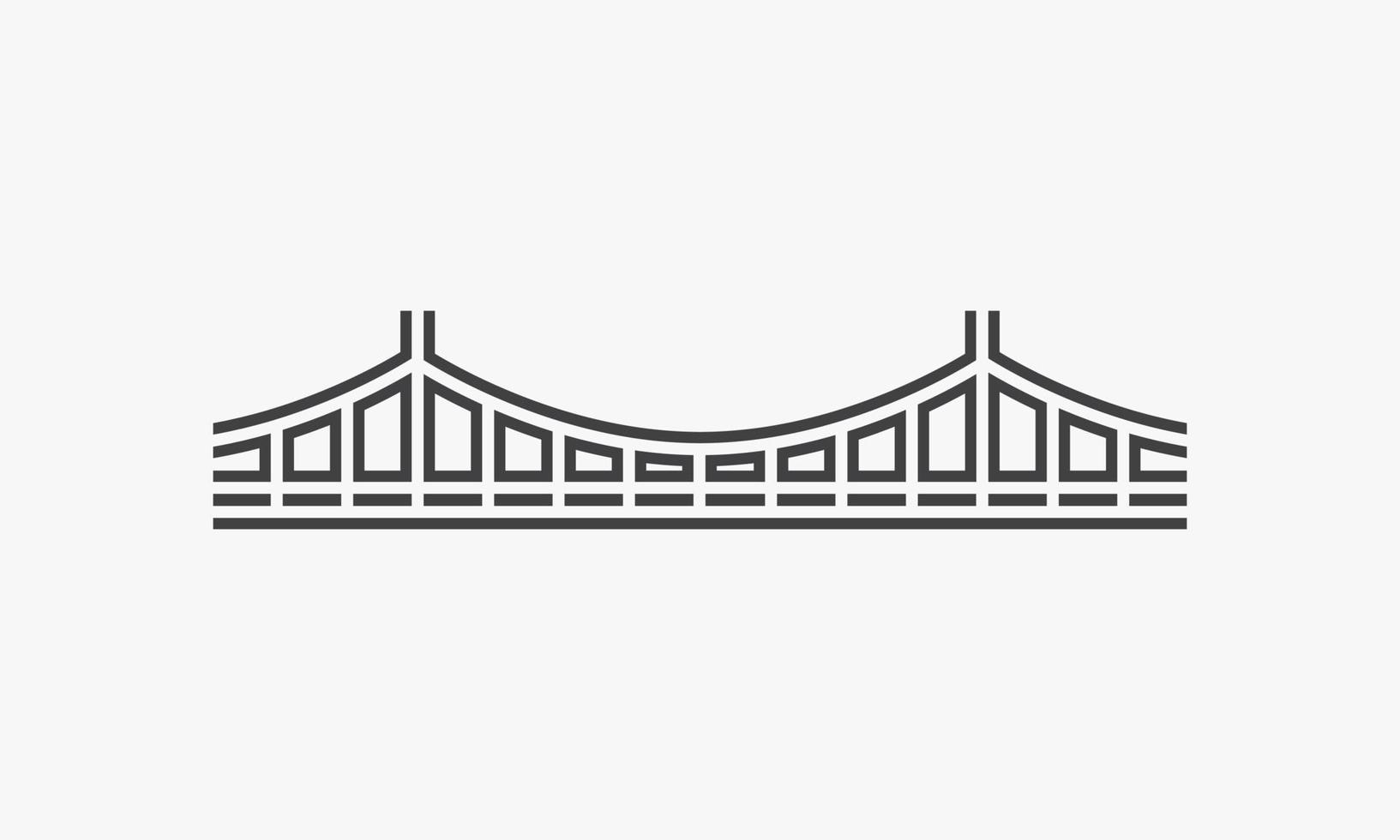 Puente de icono de línea aislado sobre fondo blanco. vector