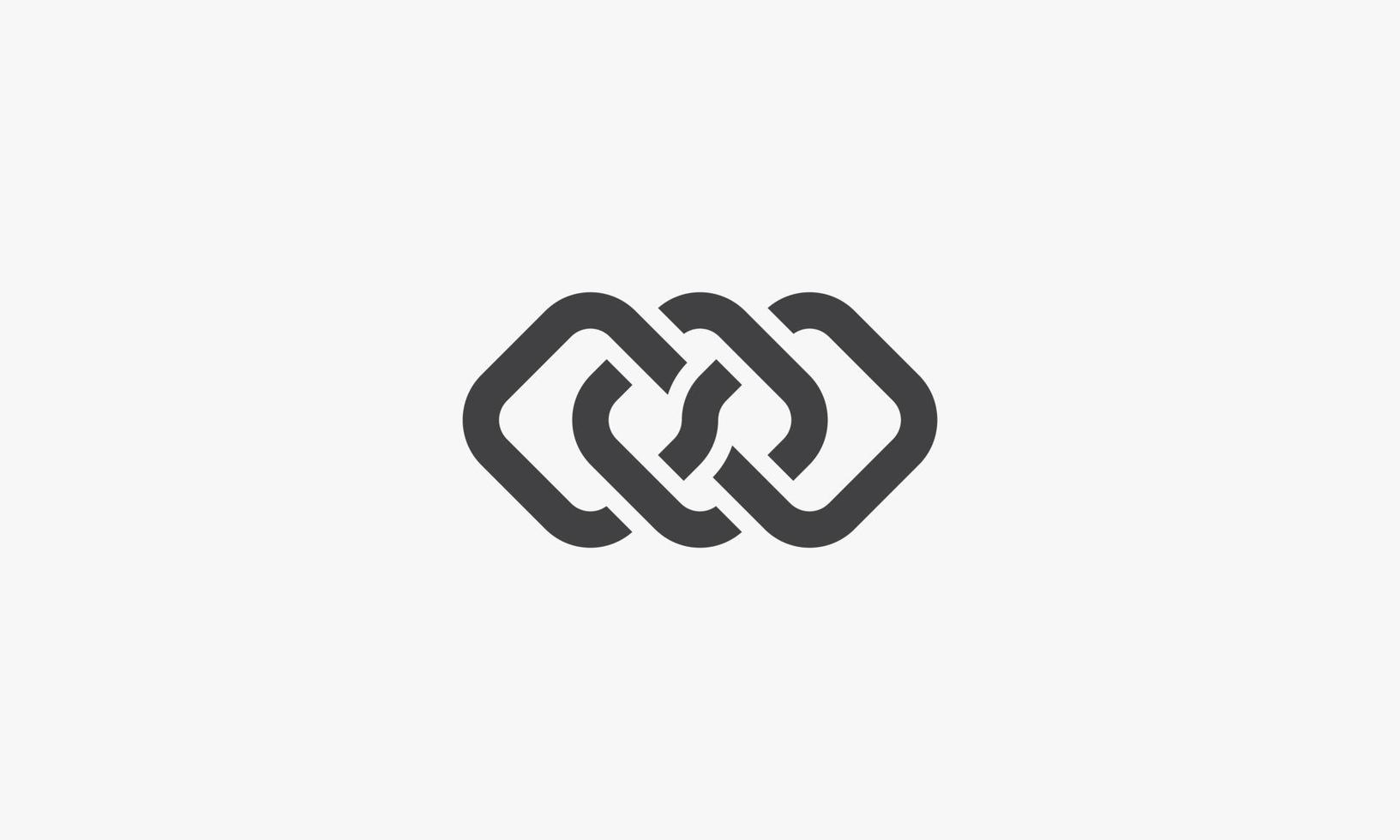 three square bind each other vector illustration on white background. creative icon.