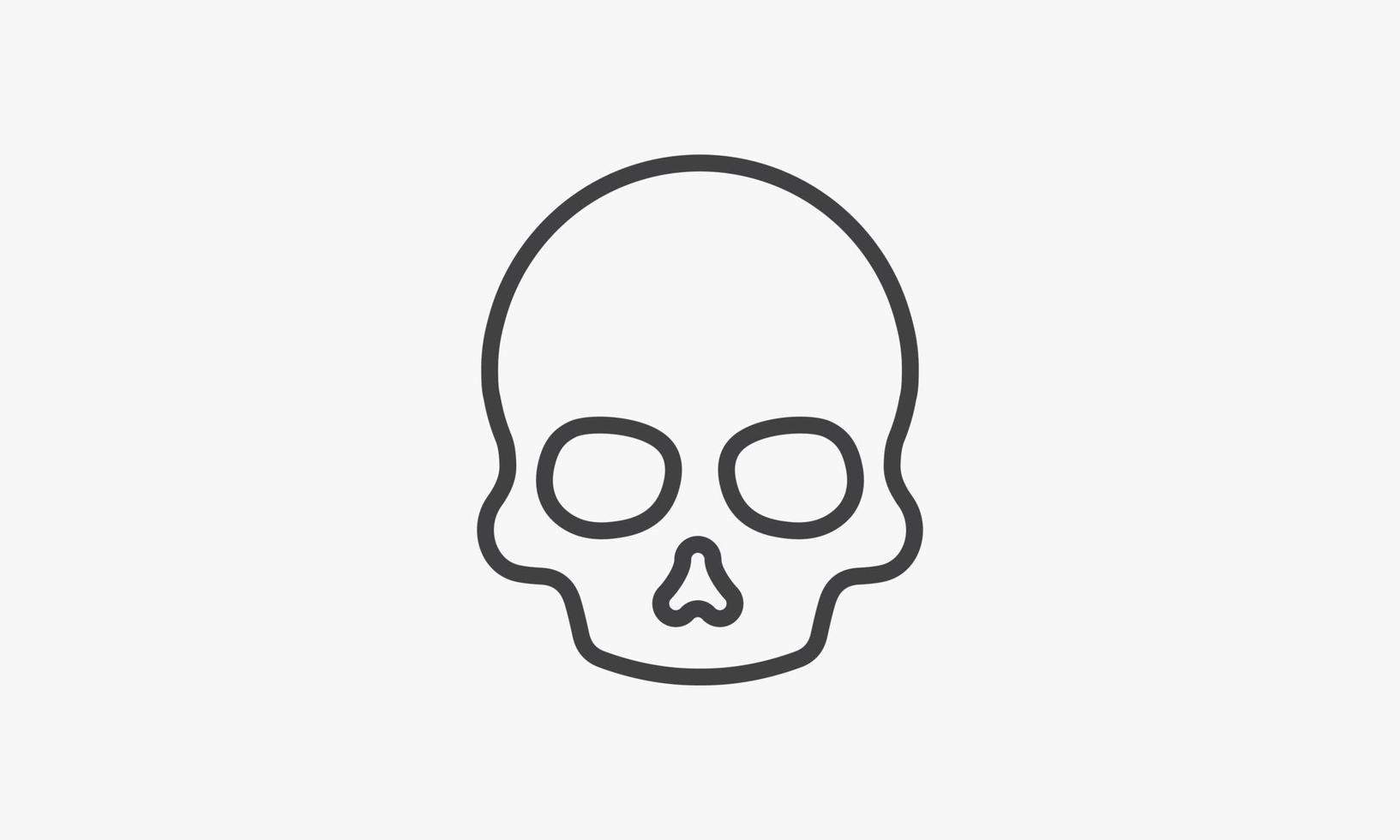 line icon skull isolated on white background. vector