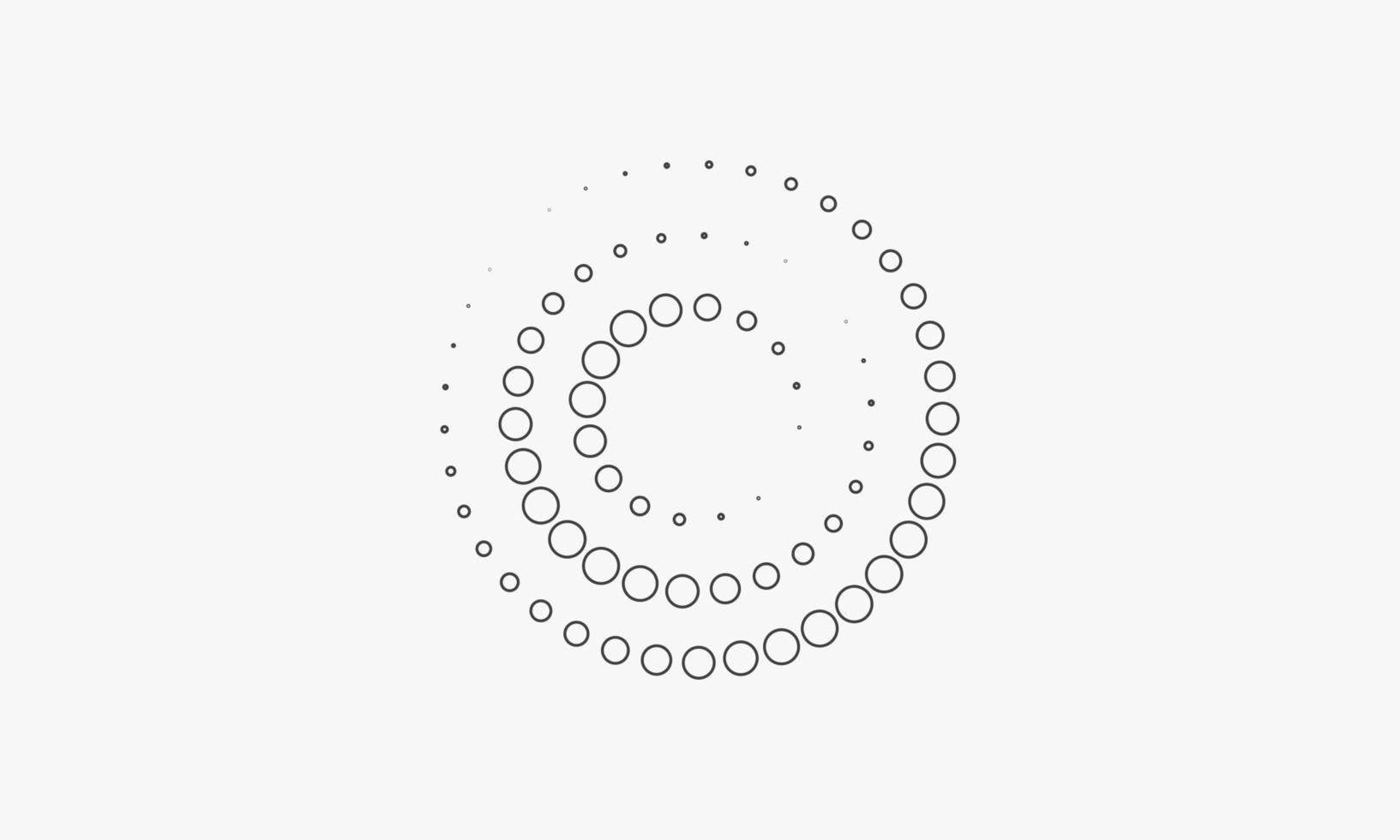 circle line twist halftone illustration on white background. vector