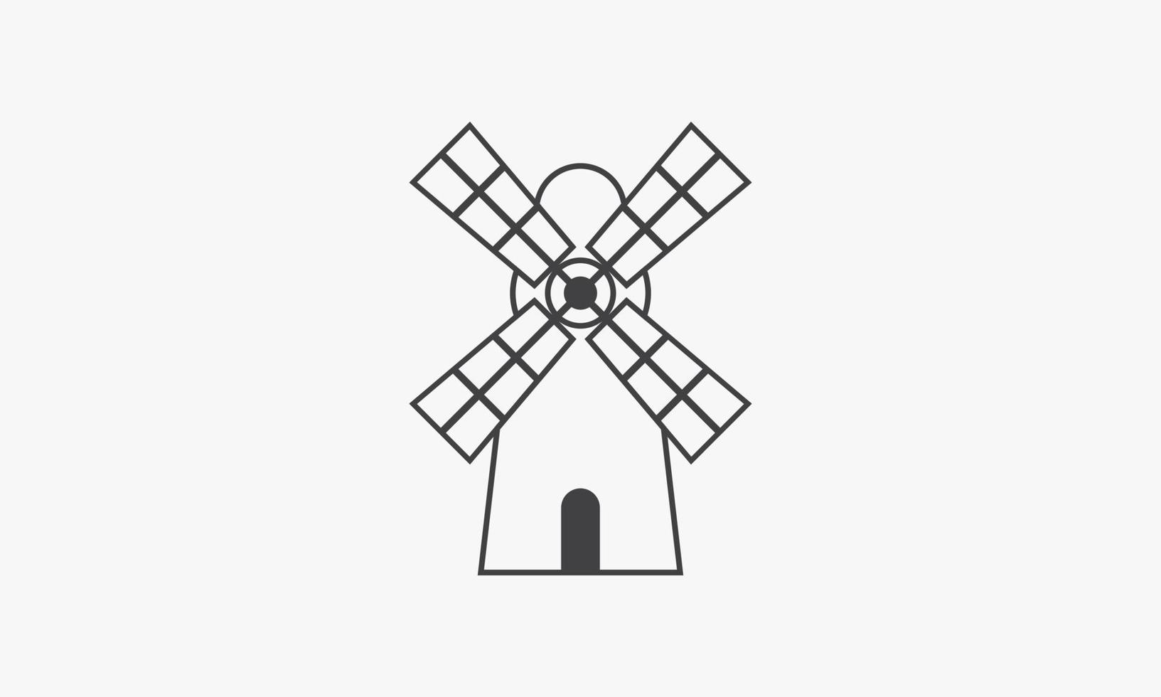 line icon windmill isolated on white background. vector