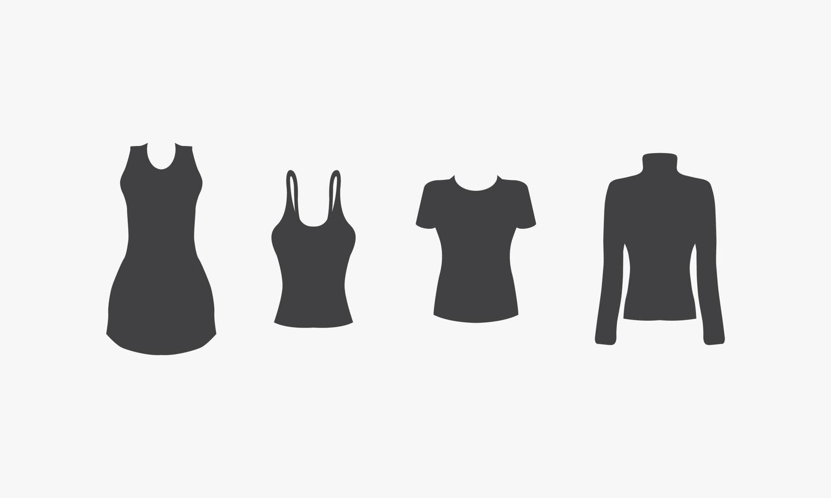 conjunto de iconos de mujer de ropa. ilustración vectorial. vector