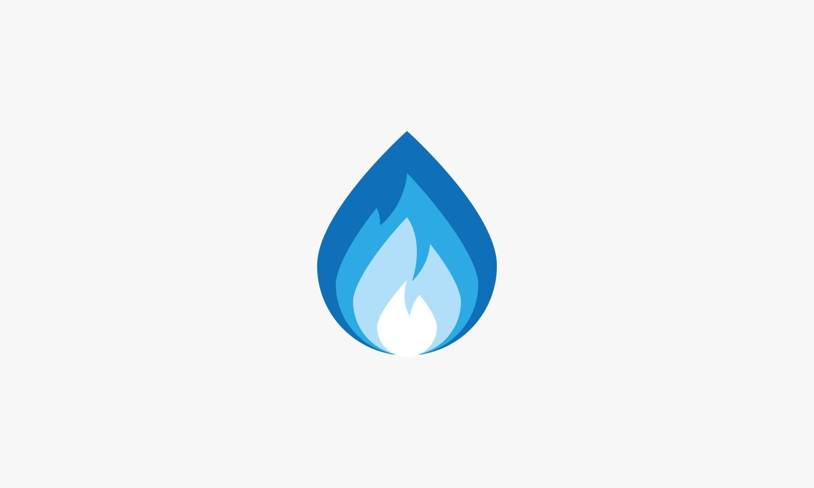 Vector de diseño de logotipo de llamas de gas azul sobre fondo blanco.