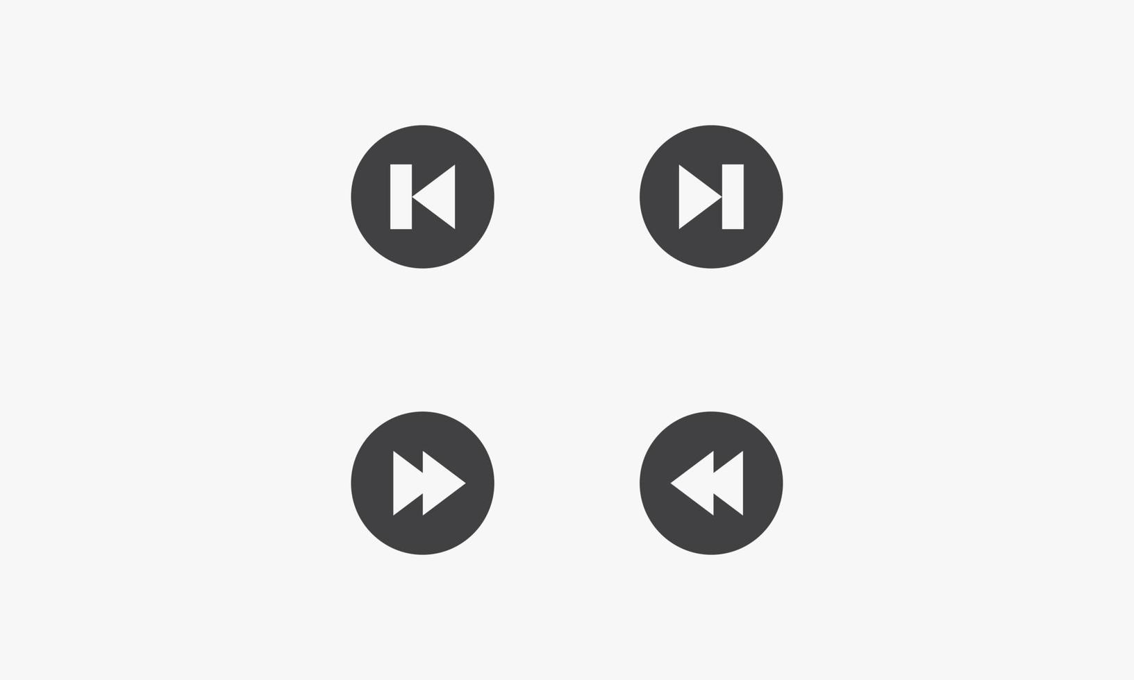 forward backward previous skip icon button vector illustration. isolated on white background.