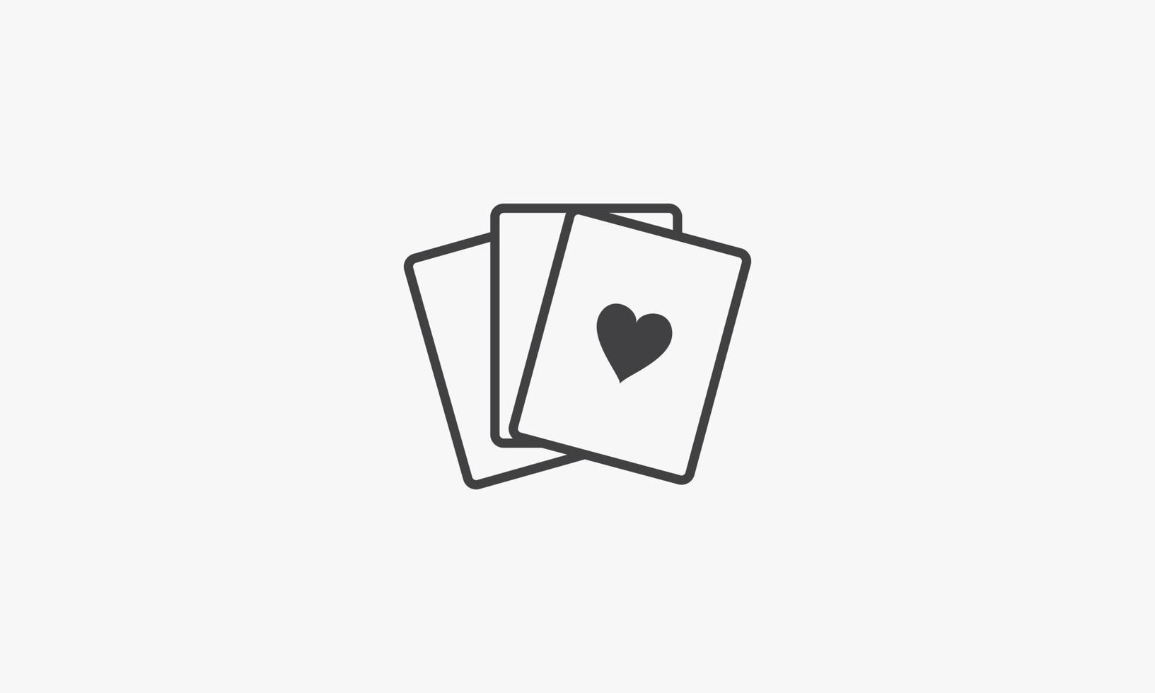 juego de cartas de icono de línea aislado sobre fondo blanco. vector