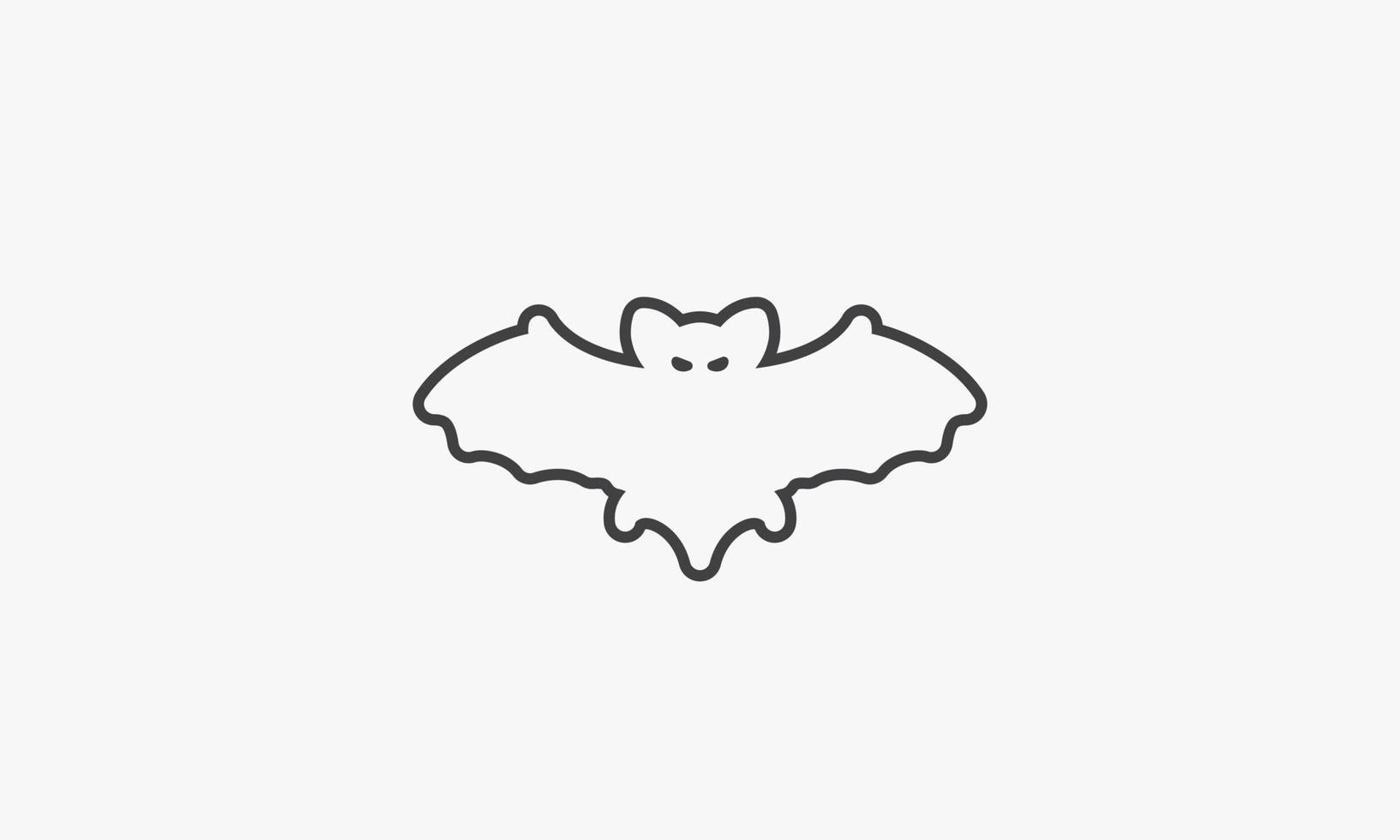 line icon bat isolated on white background. vector