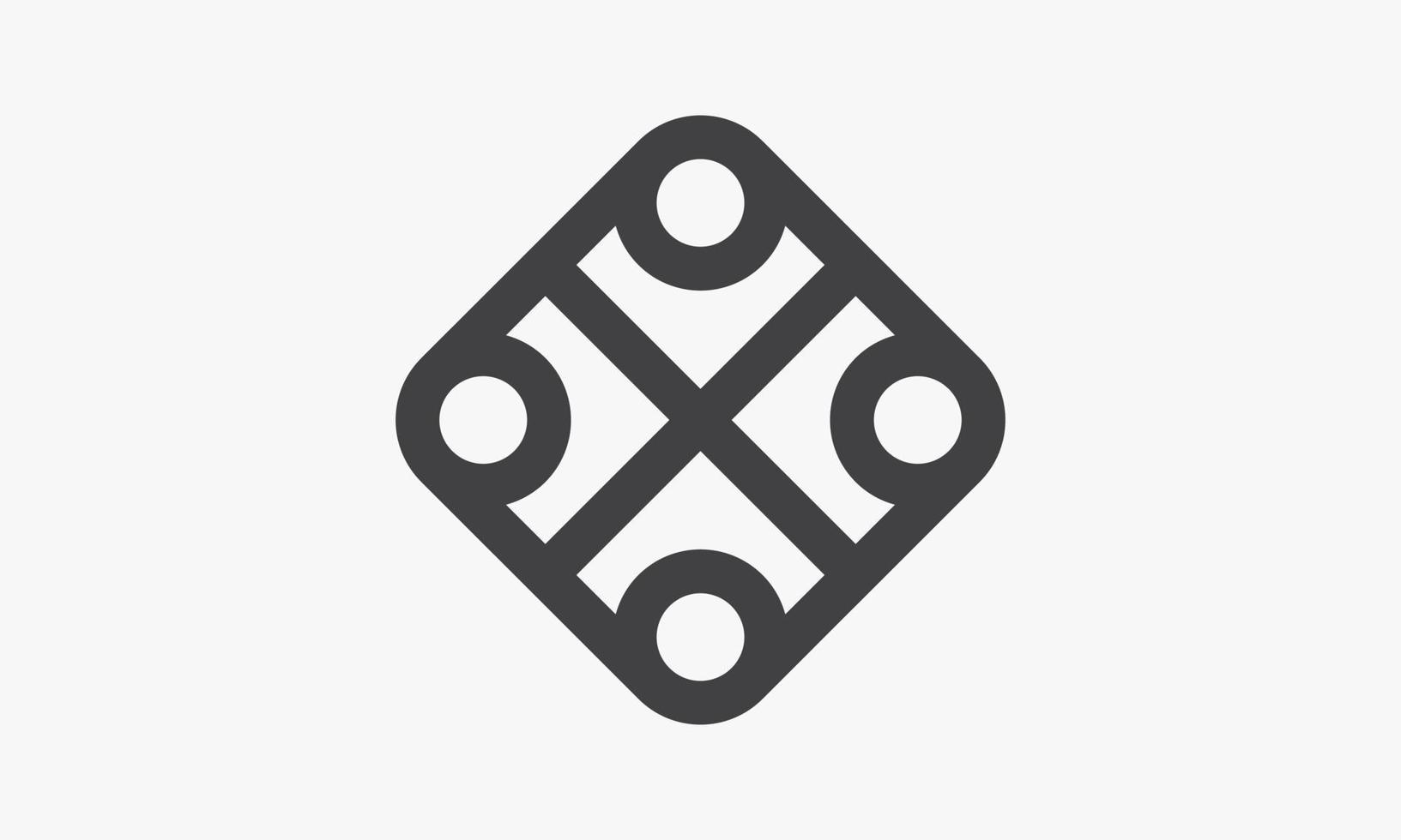 line icon abstract teamwork isolated on white background. vector