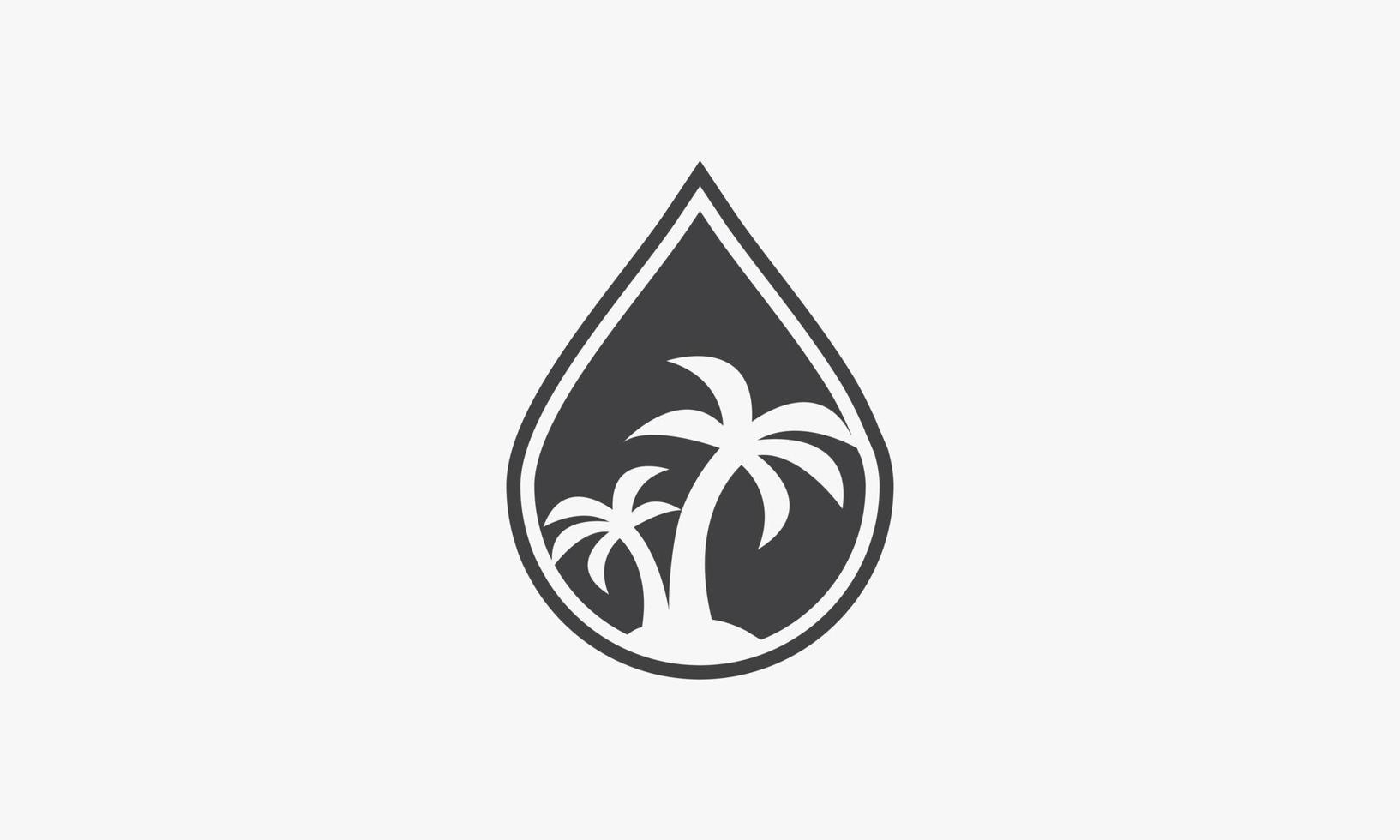 Logotipo de icono de árbol de coco de palma de aceite aislado sobre fondo blanco. vector