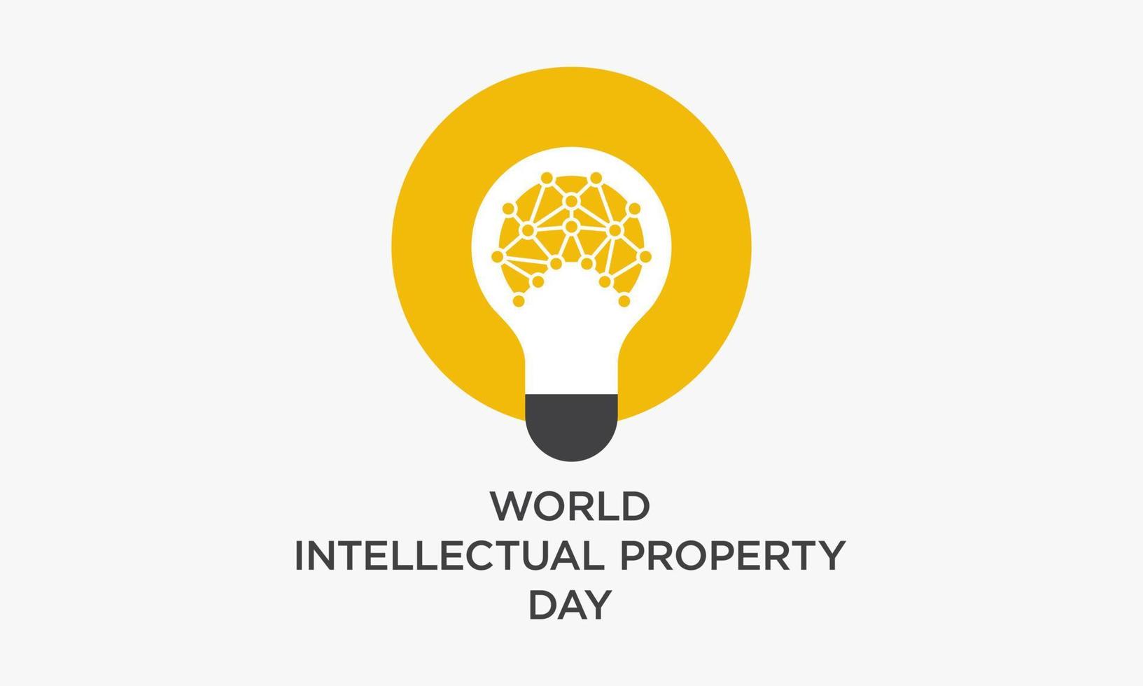 World Intellectual Property Day. lightbulb eith brain design concept. vector
