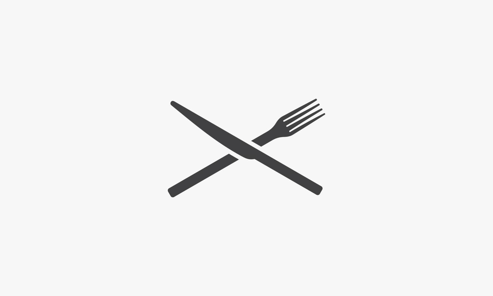 knife and fork crossed vector illustration on white background. creative icon.