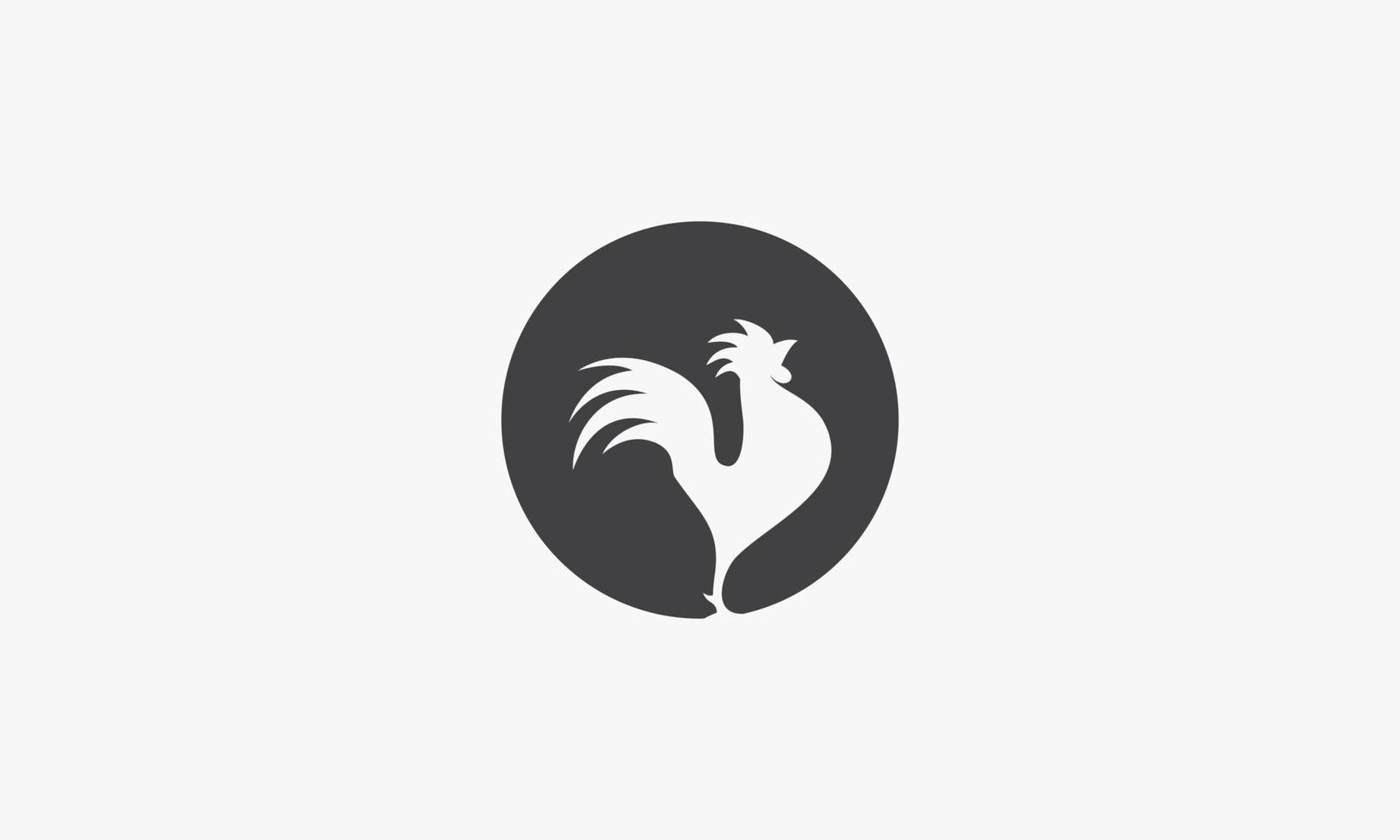 Rooster circle icon. vector illustration. isolated on white background.