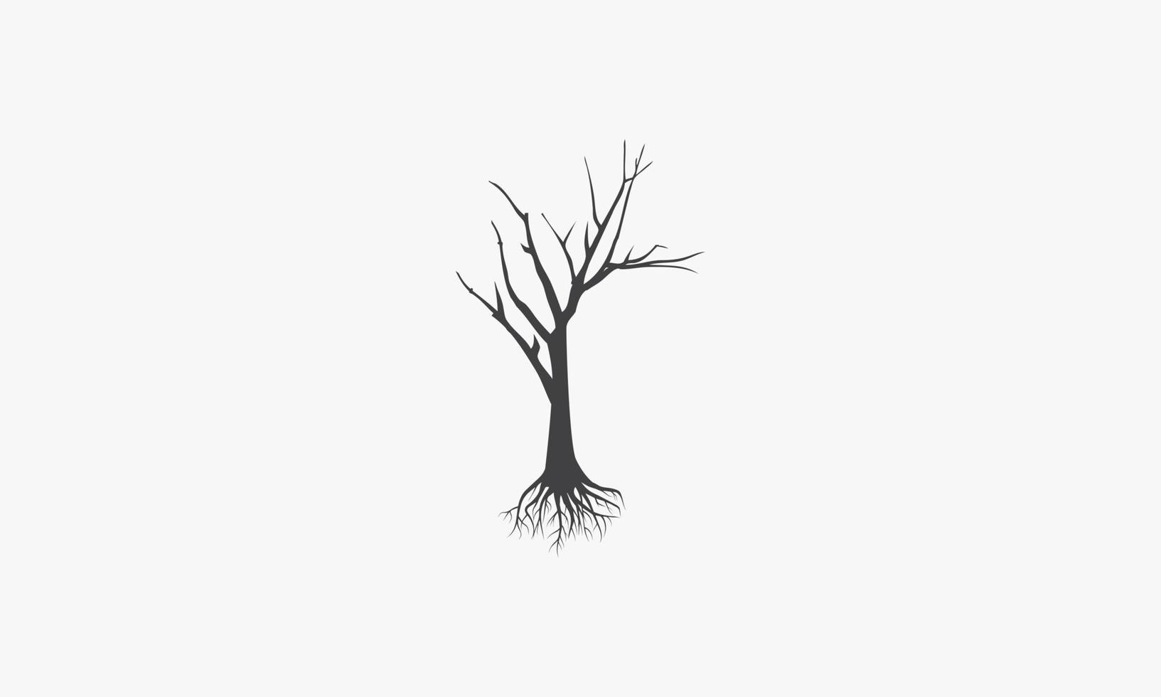 vector de icono de árbol muerto seco aislado sobre fondo blanco.