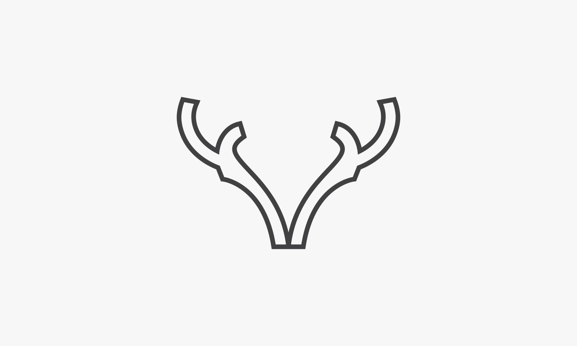line icon simple antler isolated on white background. 4641115 Vector Art at Vecteezy