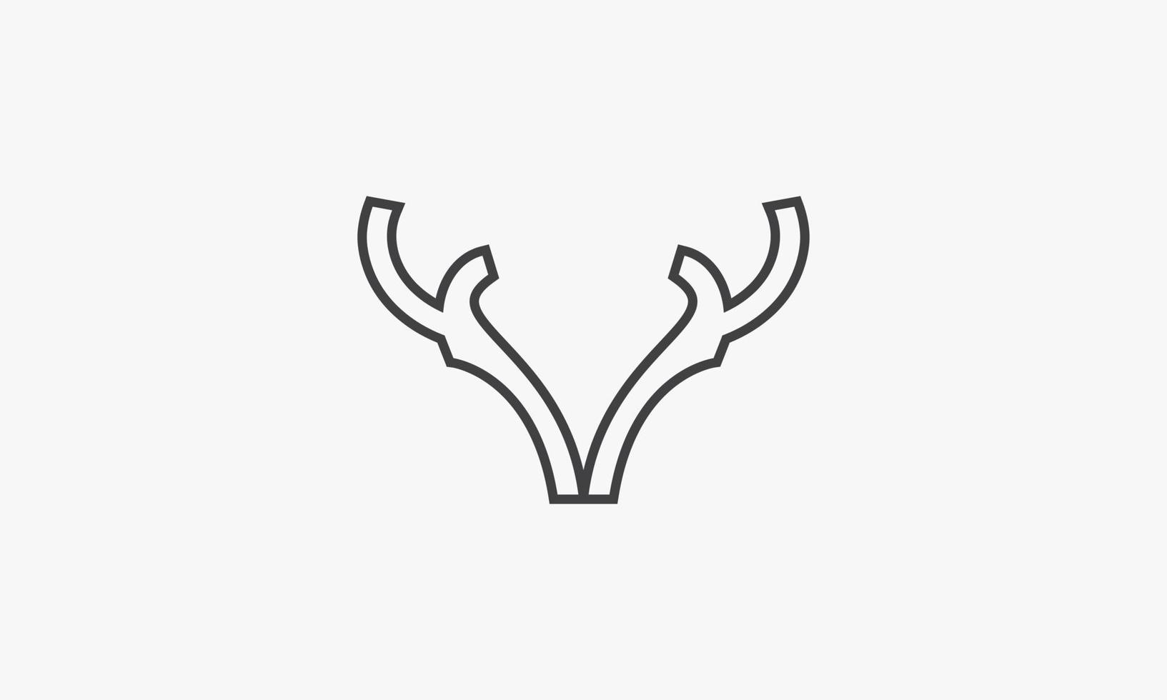 line icon simple antler isolated on white background. vector