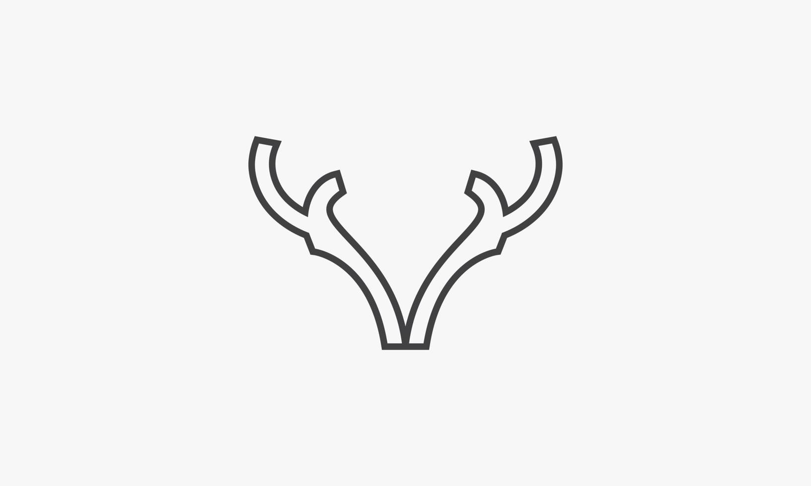 line icon simple antler isolated on white background. vector