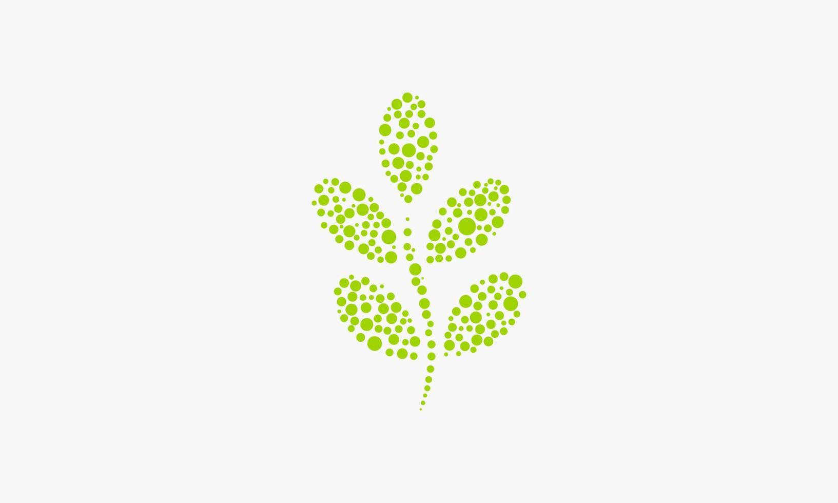 Vector de diseño gráfico de hoja de moringa de forma de burbuja punteada.