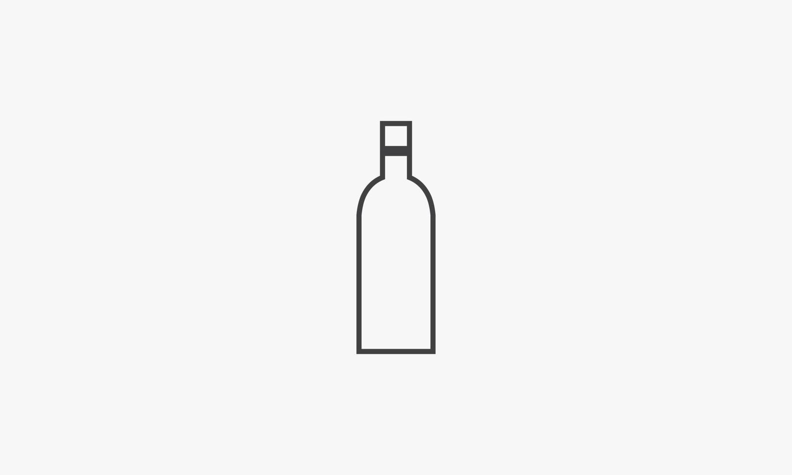 botella de vidrio de icono de línea aislada sobre fondo blanco. vector