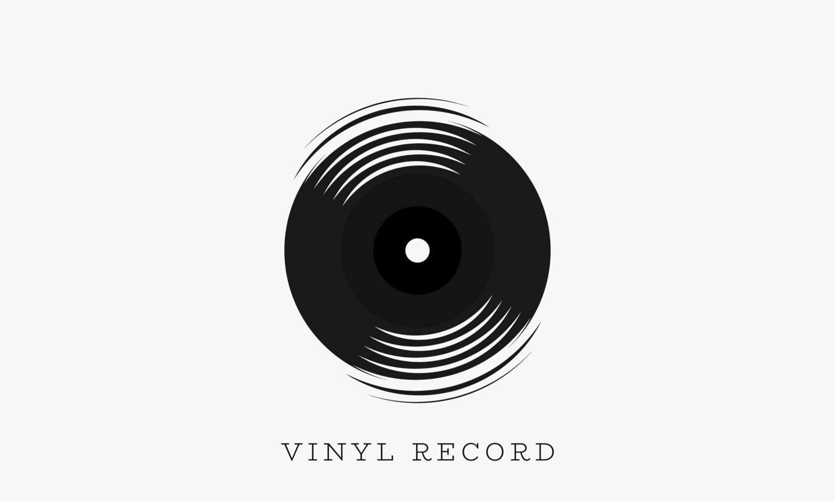 vinyl record logo design vector. vector