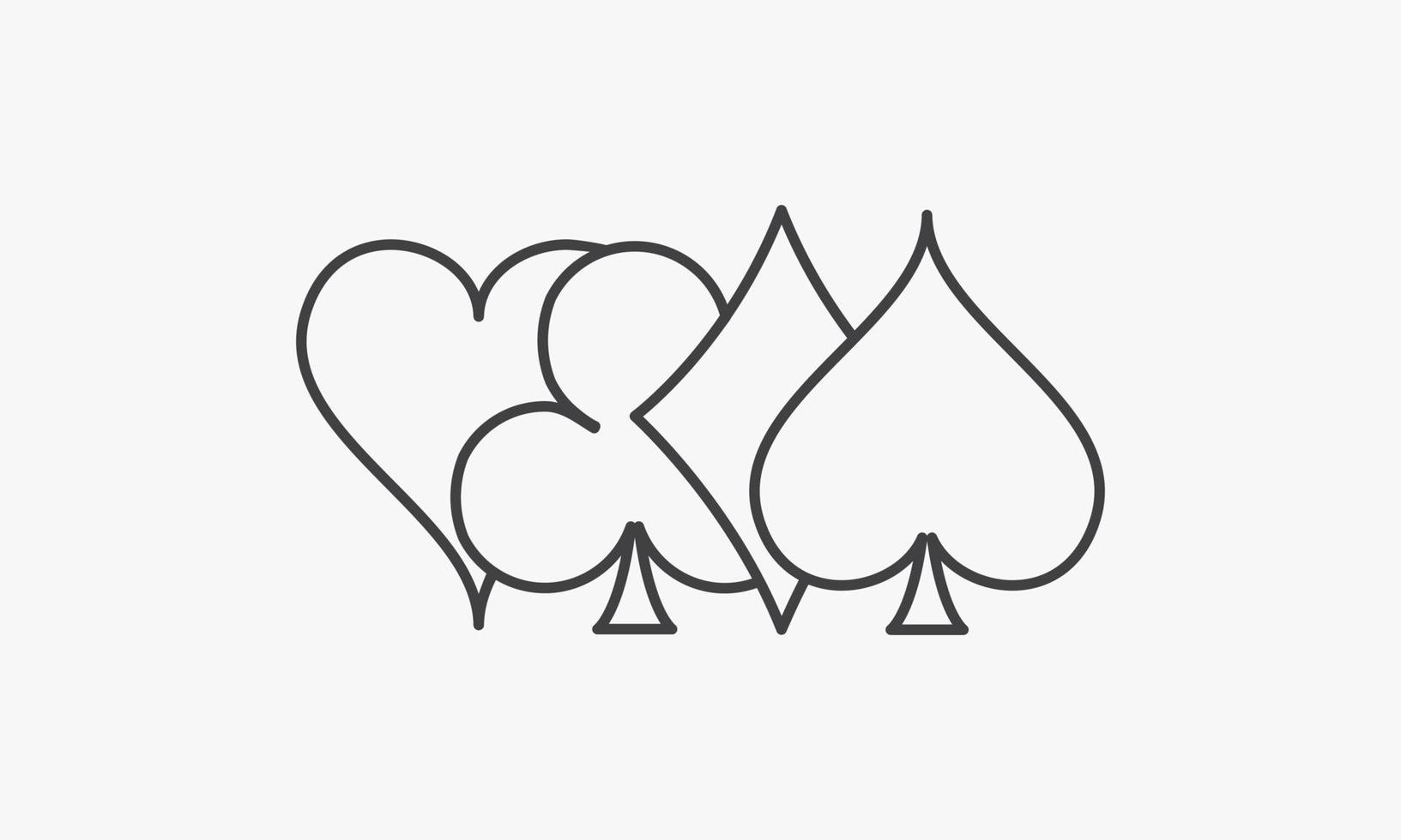 line icon symbol playing card. vector
