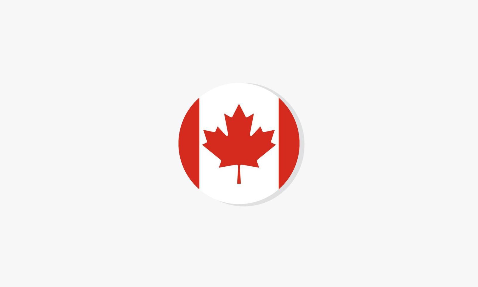 bandera del círculo de canadá. ilustración vectorial de diseño. aislado sobre fondo blanco. vector