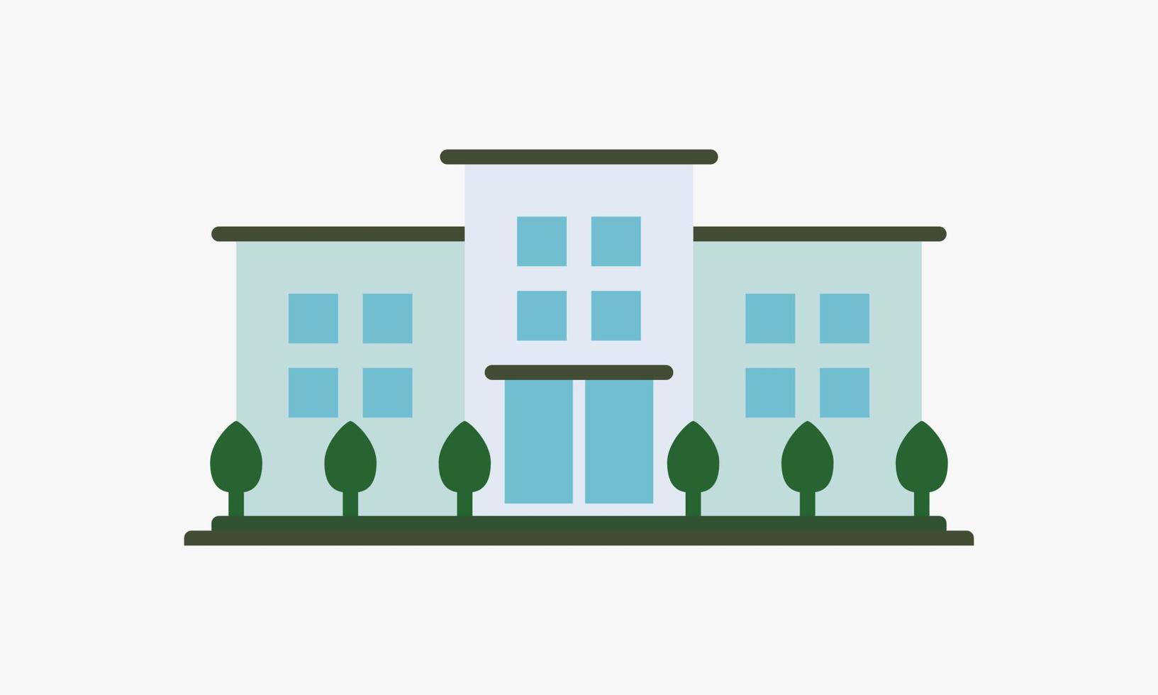 colorful building office bank school hospital vector illustration.