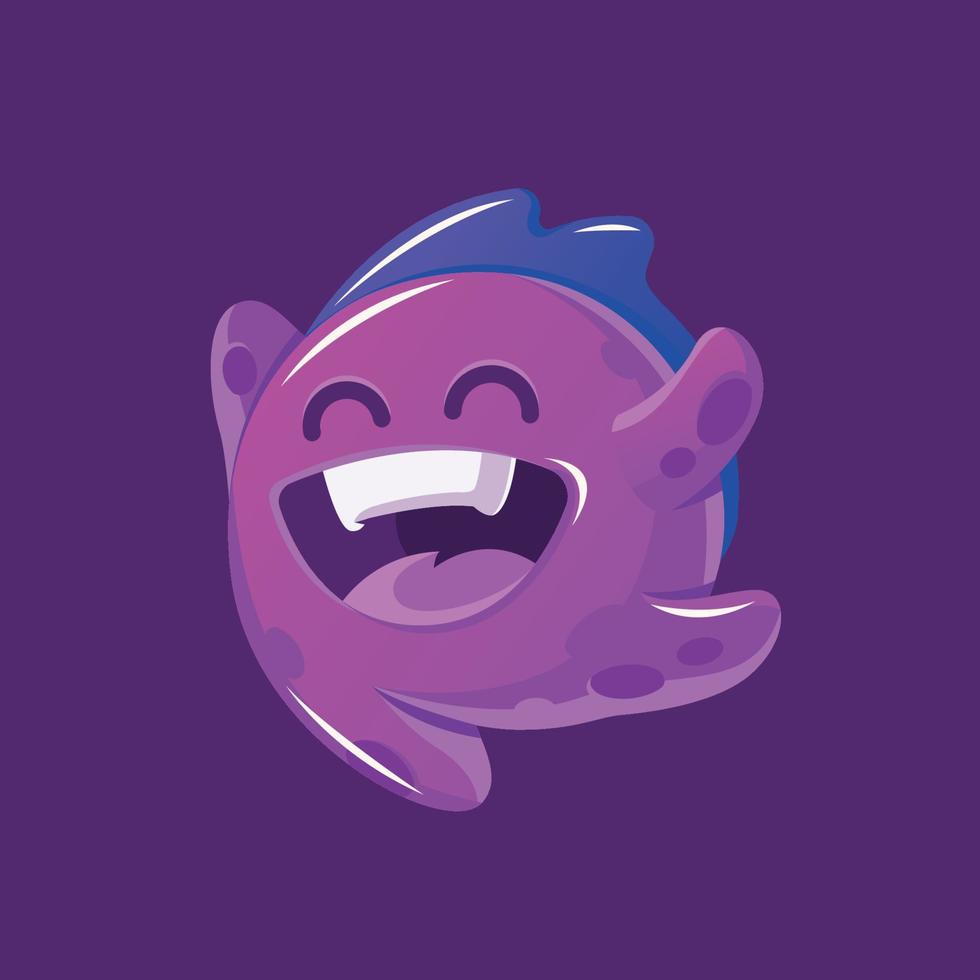 simpático pequeño personaje de mascota monstruo blob vector