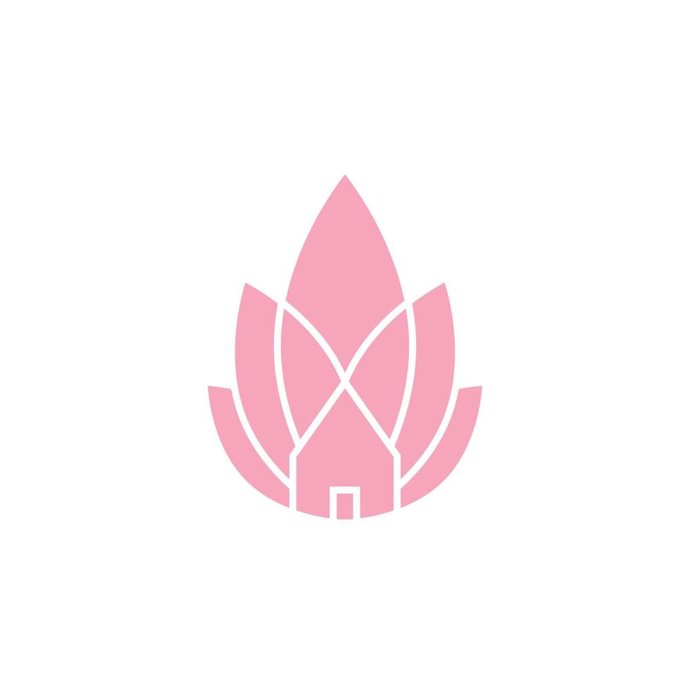 Lotus house logo design vector