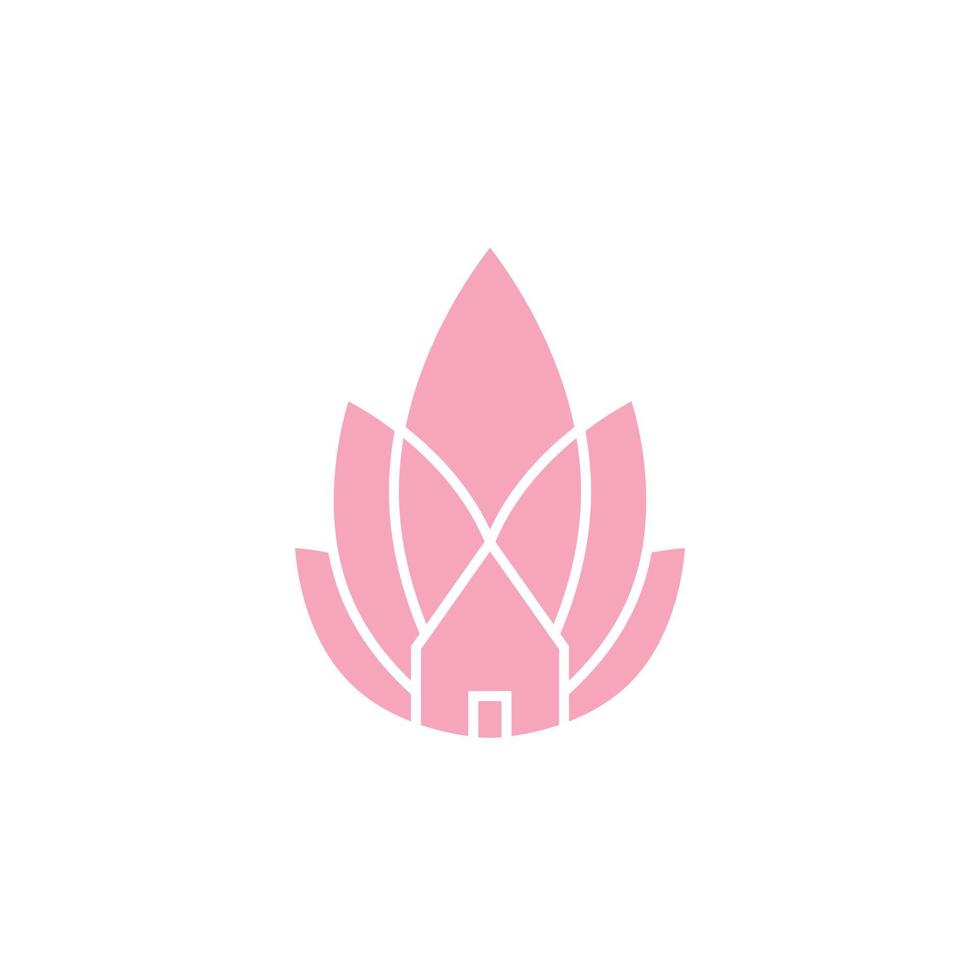 Lotus house logo design vector