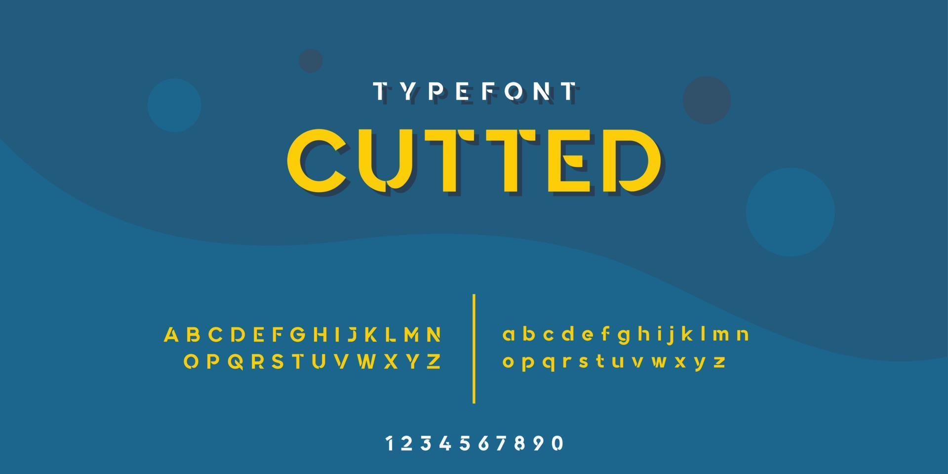 Custom Sans Serif Font Typefont CUTTED vector