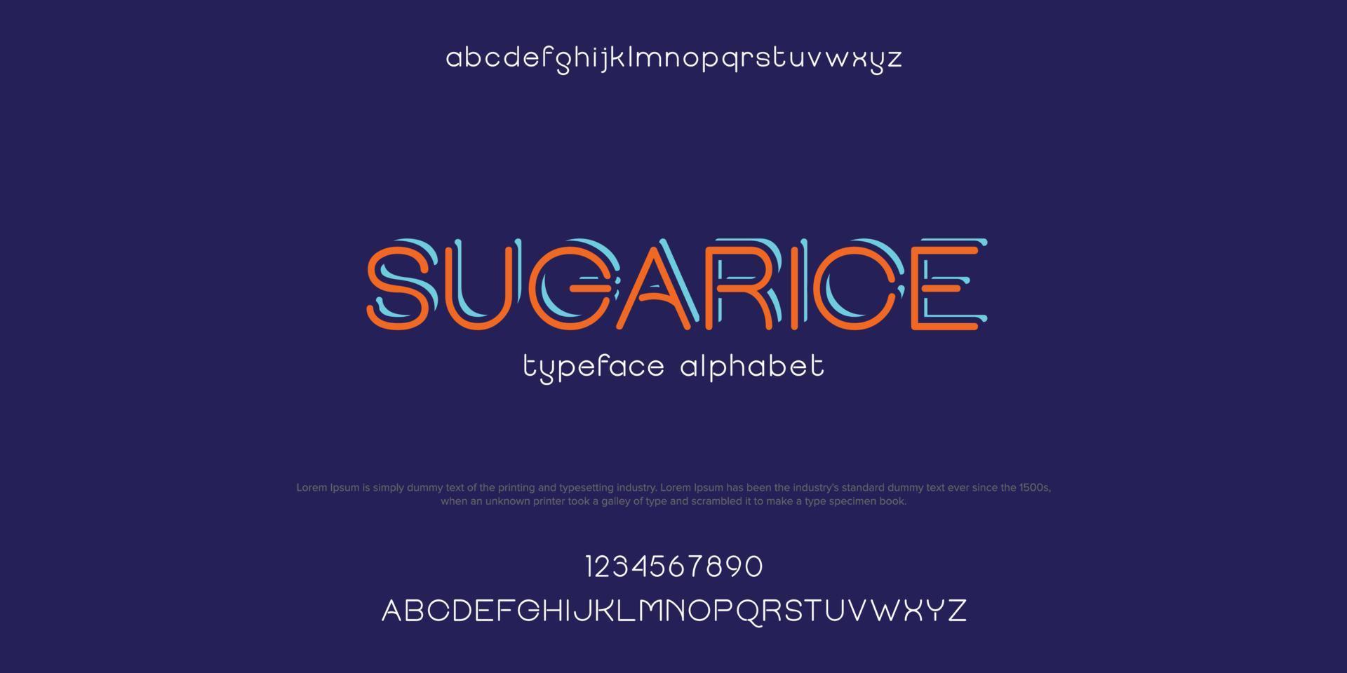 SUGARICE Line font typography typeface vector illustration.