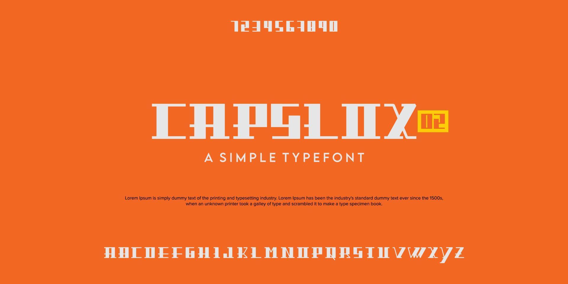 CAPSLOX 02 Retro simple font. Alphabetical design typeface. vector