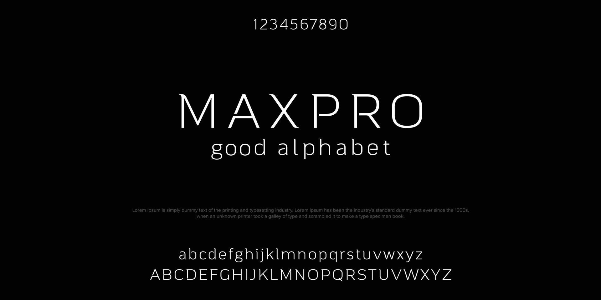 Maxpro vector alphabet, simply font alphabet