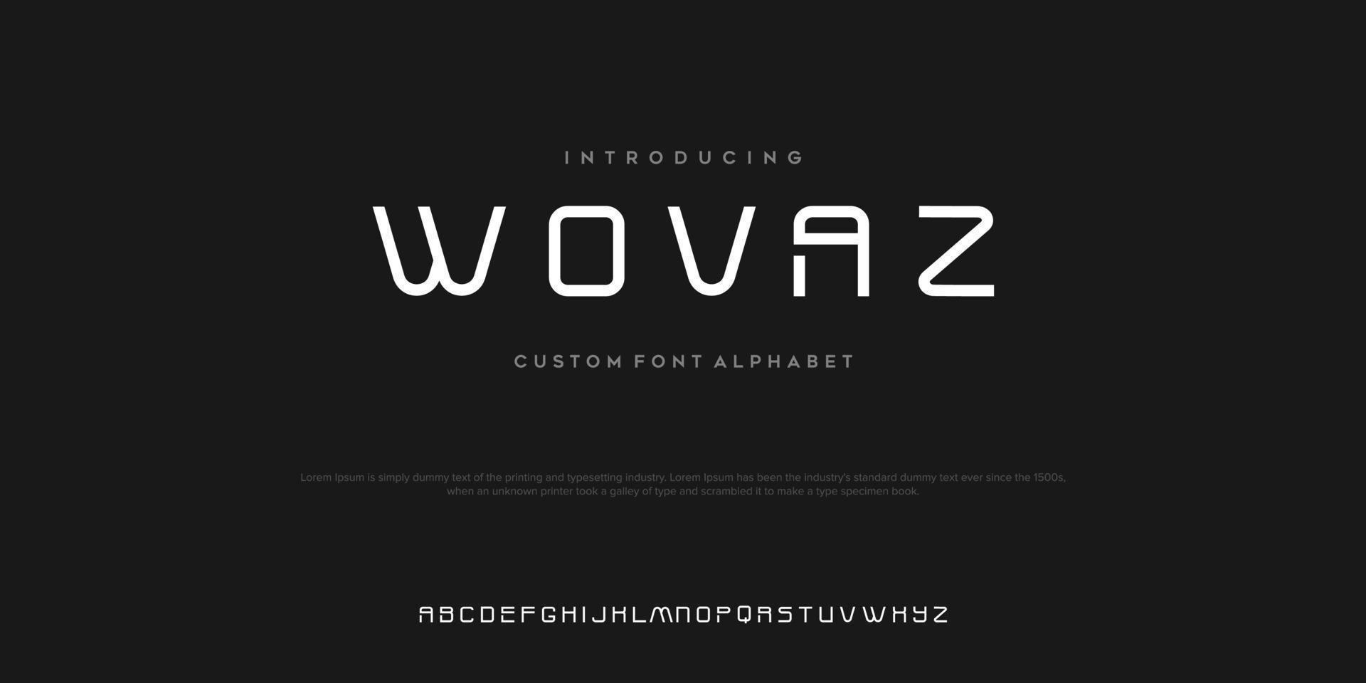 wovas sport modern future negrita alfabeto fuente. tipografía fuentes de estilo urbano para tecnología, digital, logotipo de película estilo negrita. ilustración vectorial vector