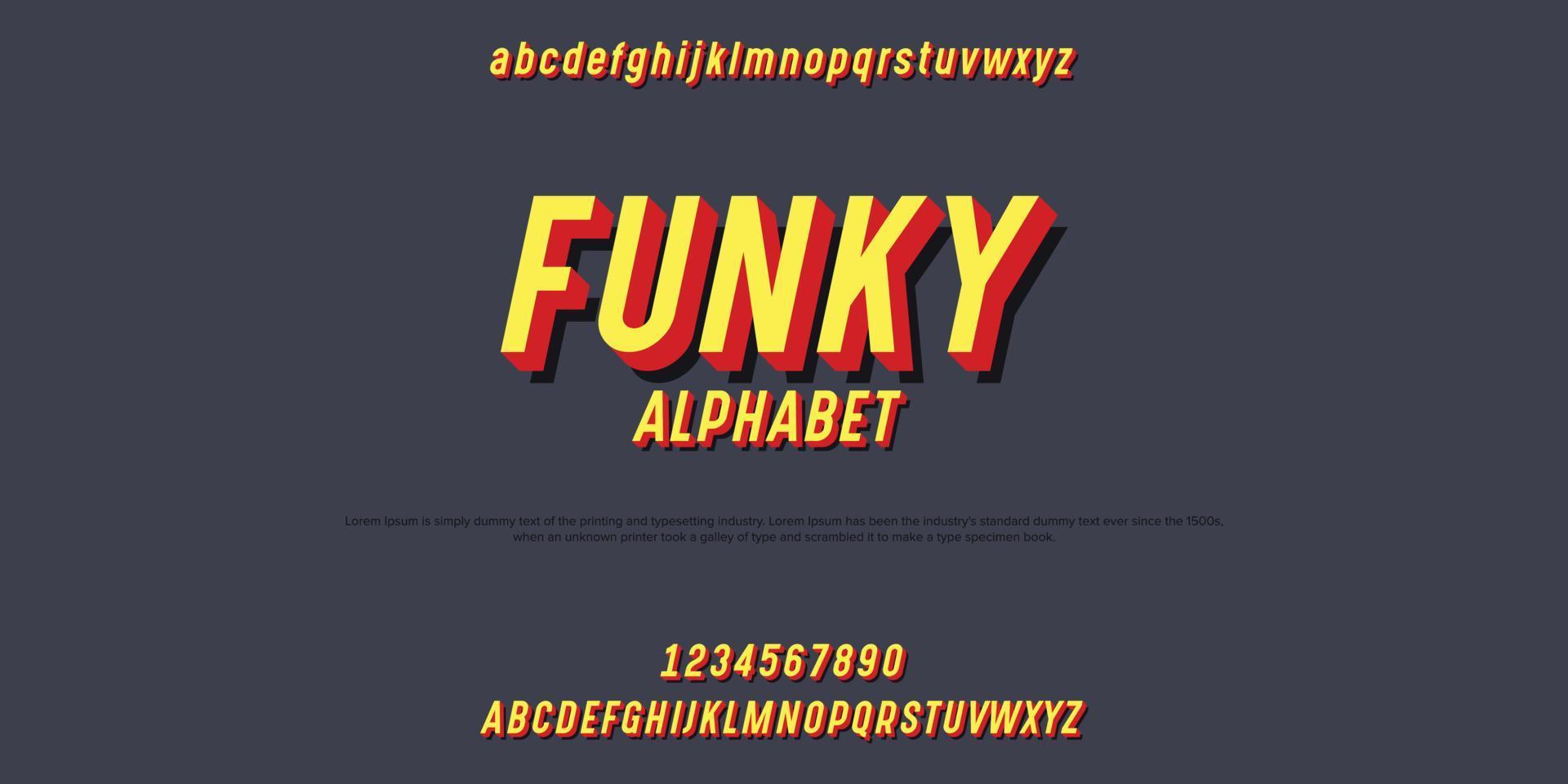 FUNKY Vector of bold modern font and alphabet