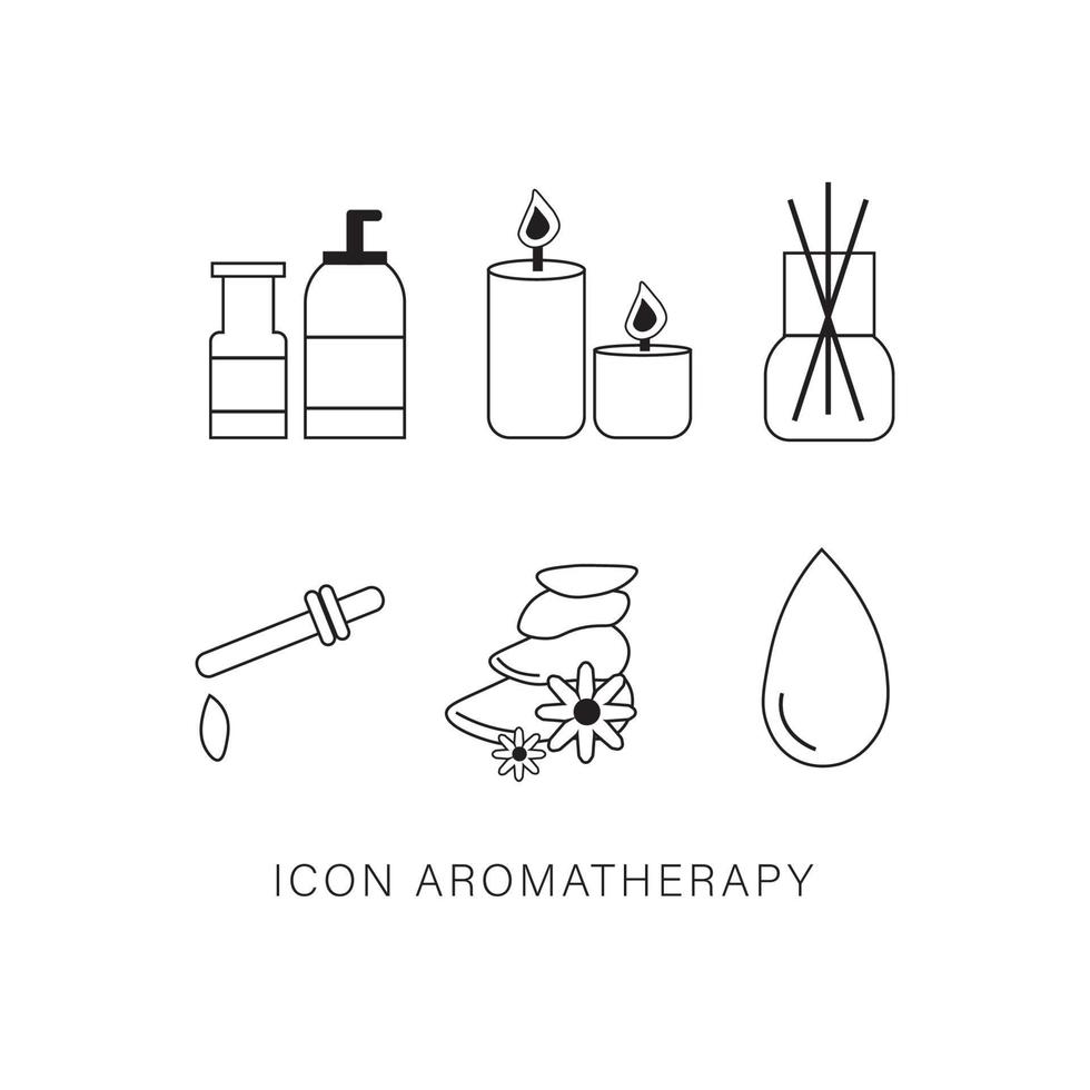 flat illustration of icon and aromatherapy used for print, app, web, advertising, etc vector