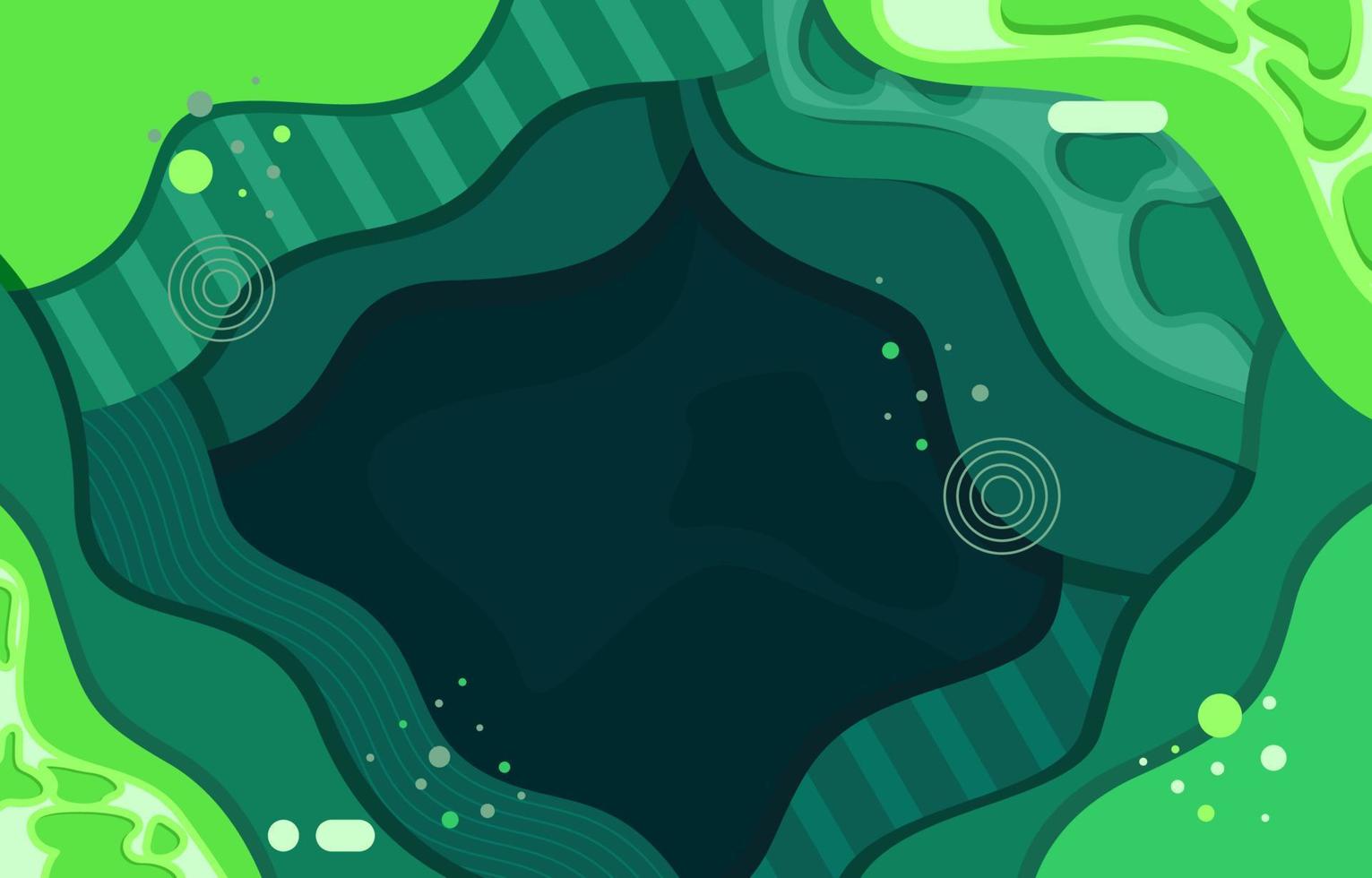 Green Background with Waves Decoration vector