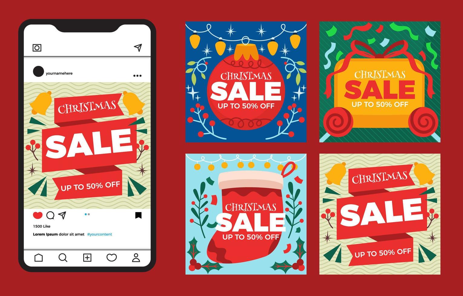 Social Media Story Post for Christmas Sale vector