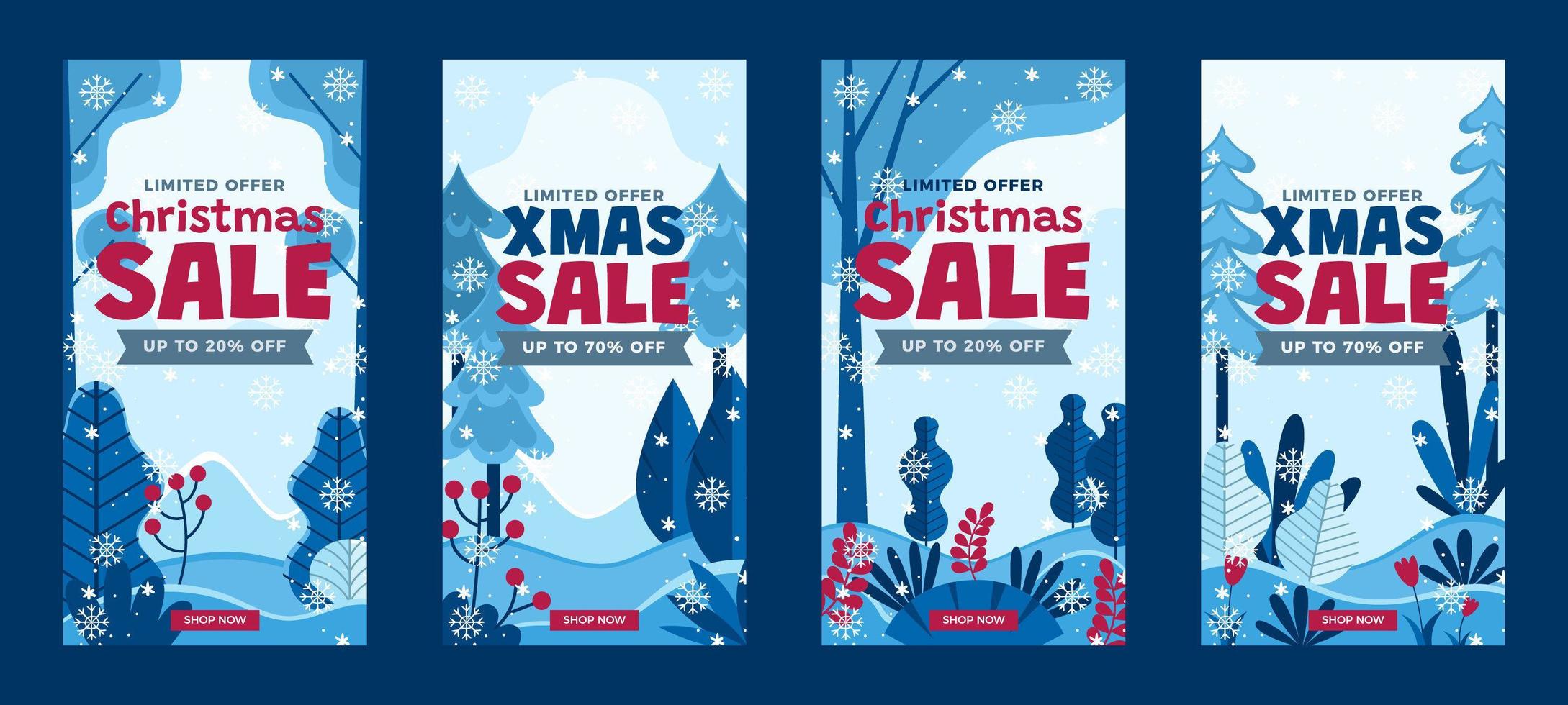 Social Media Story Post for Christmas Sale vector