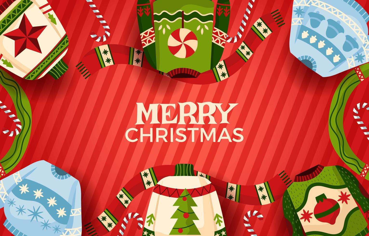 Ugly Sweater in Christmas Concept vector