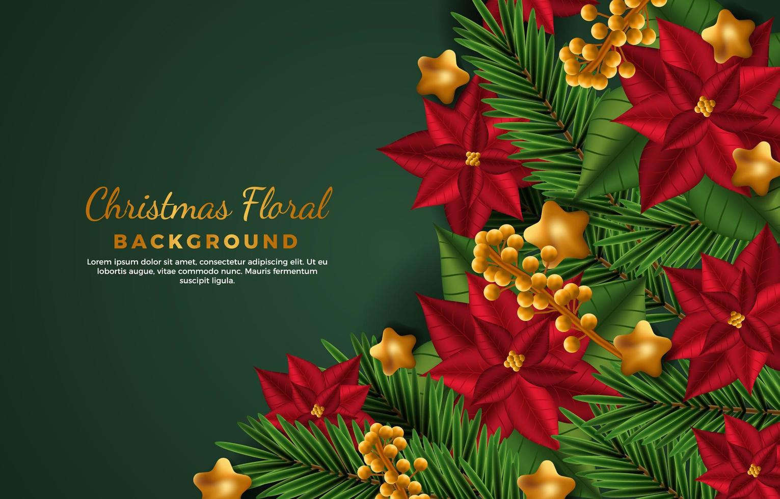 concepto de fondo floral de navidad vector