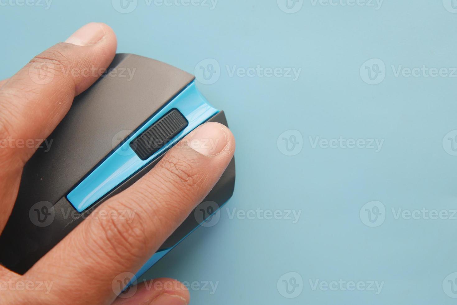 hand with computer mouse, Close up photo