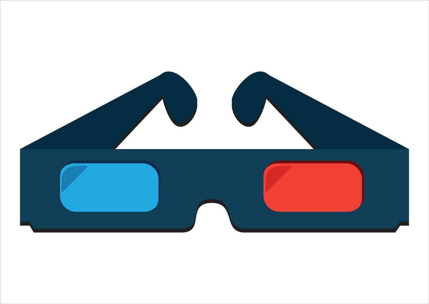 Ilustración de icono de vector de gafas de cine 3d