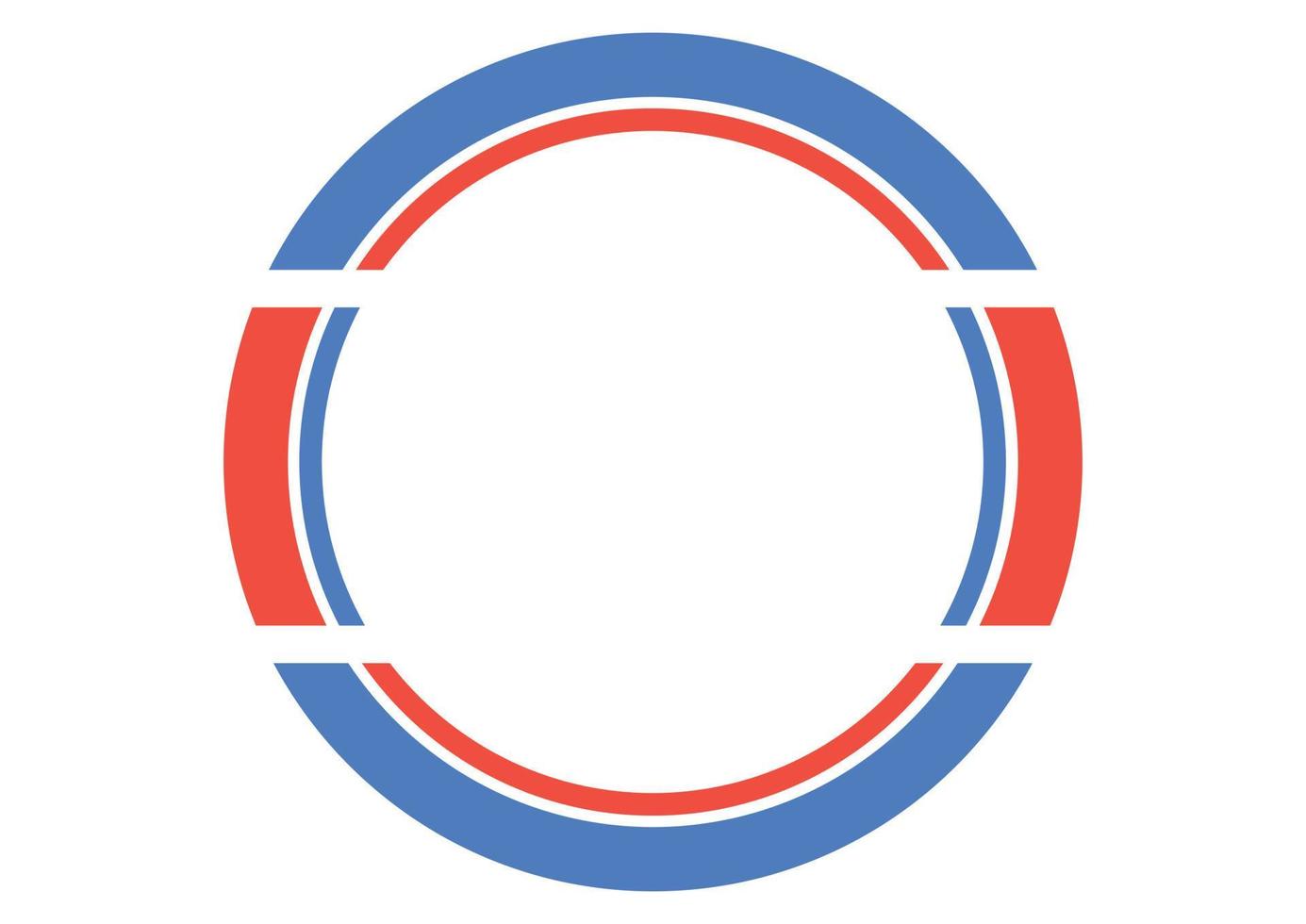 Two colors round logo template. Blue and red circle logo. Logo template