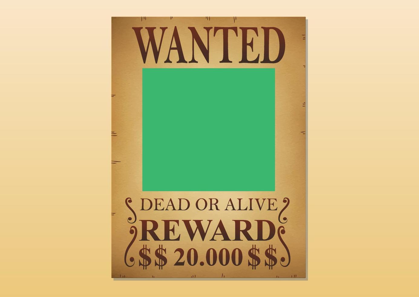 Wanted poster. Vintage wanted poster template. Mockup poster vector